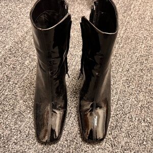 Sam Edelman Shiny Black Ankle Booties